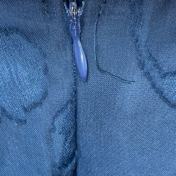 NWT GRACE KARIN WO SIZE XL NAVY BLUE BELTED FLORALDESIGN RUFFLES FAUX WRAP DRESS - Picture 13 of 13